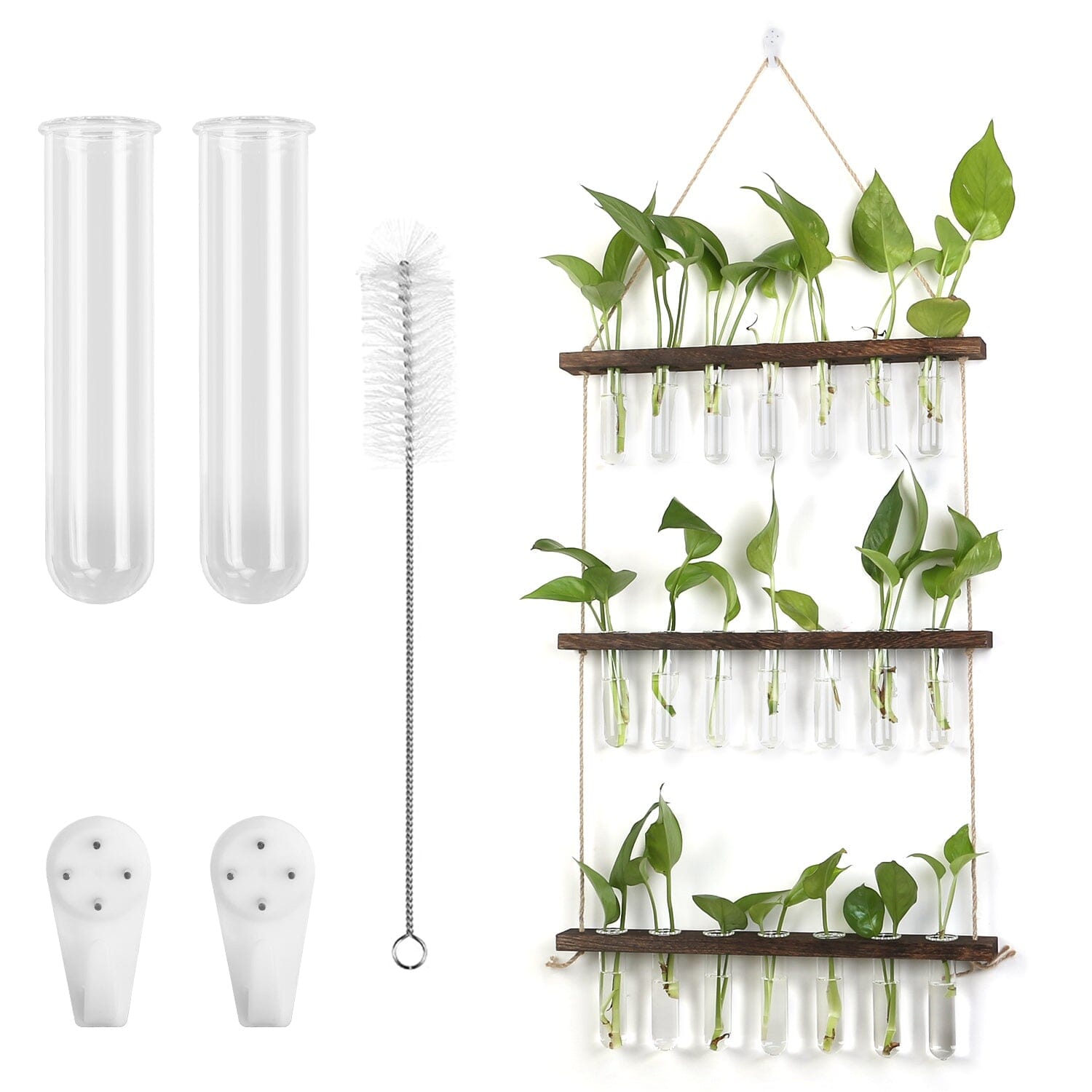 3-Tier Wall Hanging Glass Tube Planter Garden & Patio - DailySale