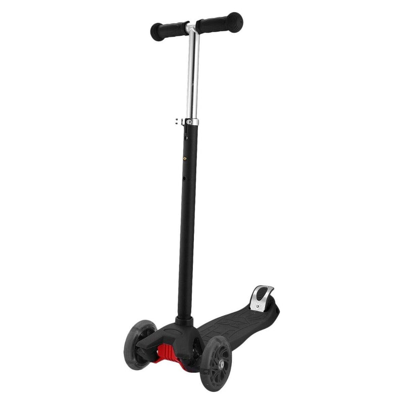 3-Wheeled LEDs Kick Scooter for Kids Flashing Scooter Adjustable Height Toys & Games Black - DailySale