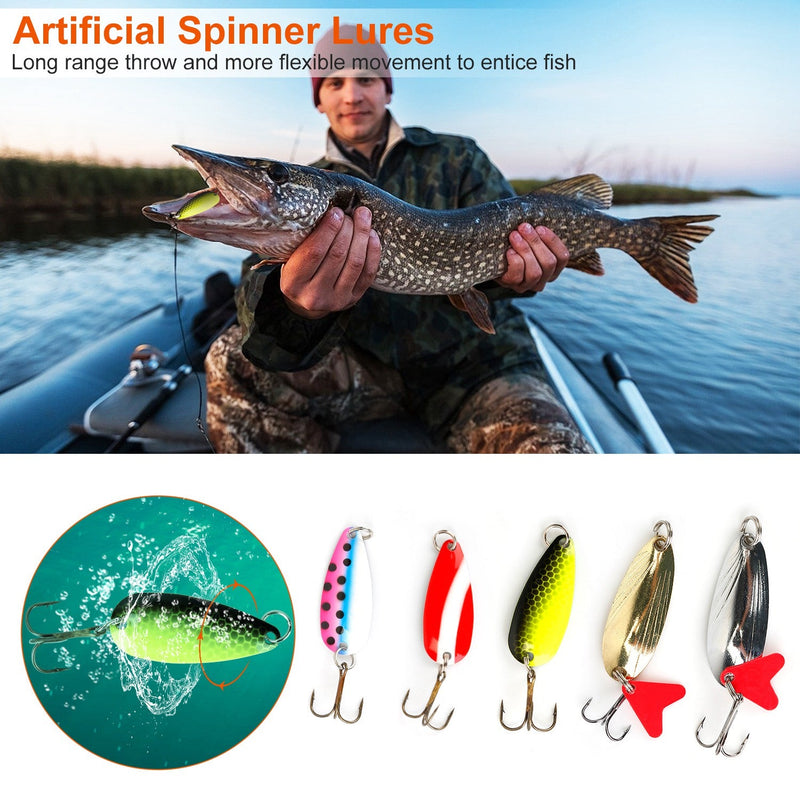 30-Piece: Fishing Metal Spoon Lures Kit Sports & Outdoors - DailySale
