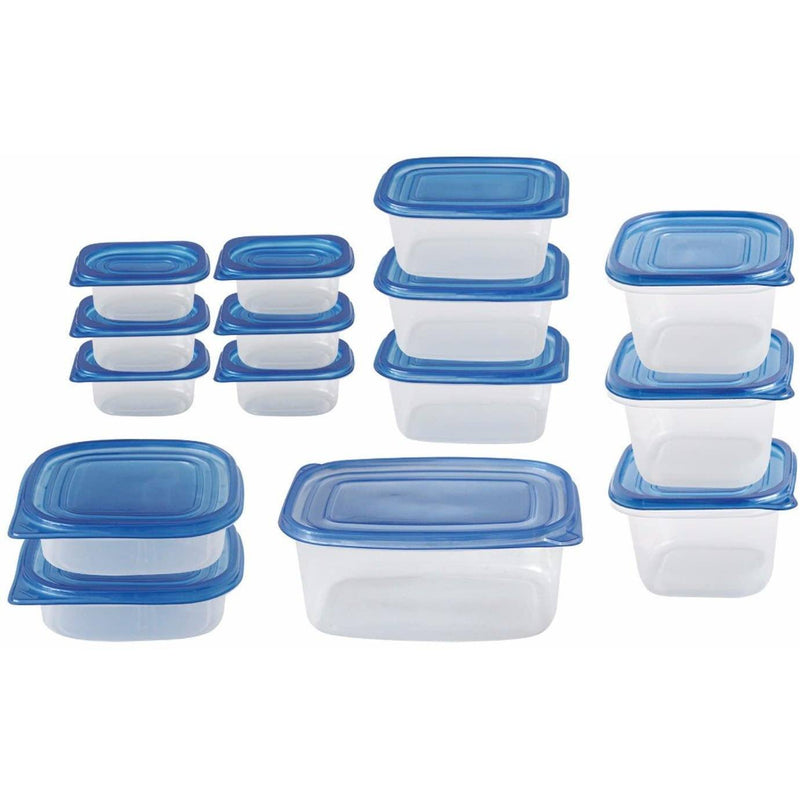30-Piece Set: Food Storage Set with Blue Lids Kitchen & Dining - DailySale