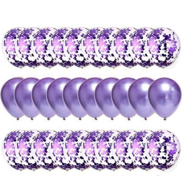 30-Pieces: Colorful Paper Latex Balloon Party Supplies Art & Craft Supplies Purple - DailySale