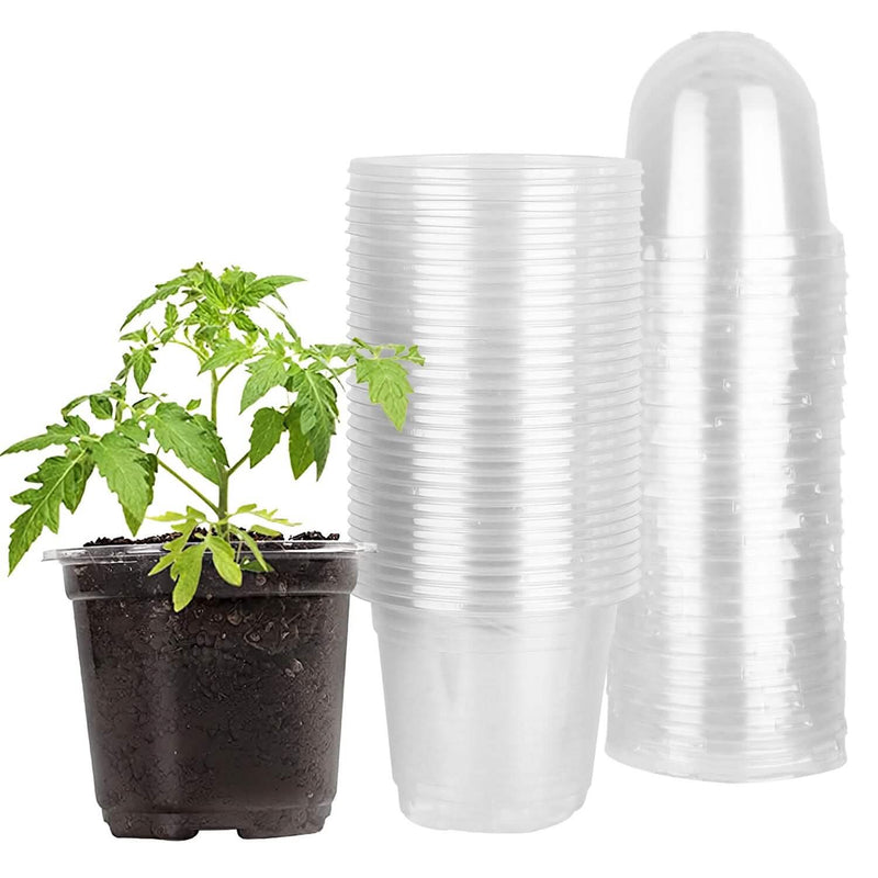 30-Pieces: Plant Nursery Pots PET Flower Seed Starting Pots Container with Dome Drainage Holes Garden & Patio - DailySale