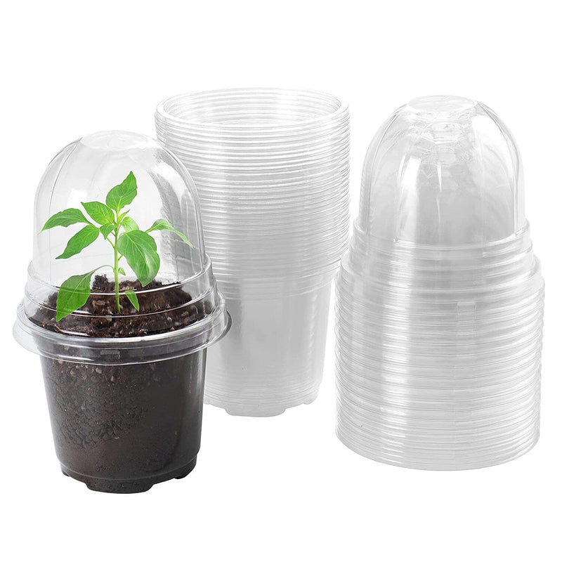 30-Pieces: Plant Nursery Pots PET Flower Seed Starting Pots Container with Dome Drainage Holes Garden & Patio - DailySale