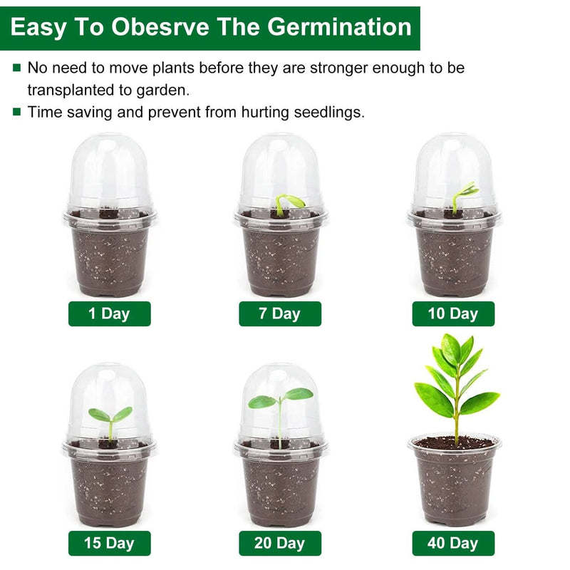 30-Pieces: Plant Nursery Pots PET Flower Seed Starting Pots Container with Dome Drainage Holes Garden & Patio - DailySale