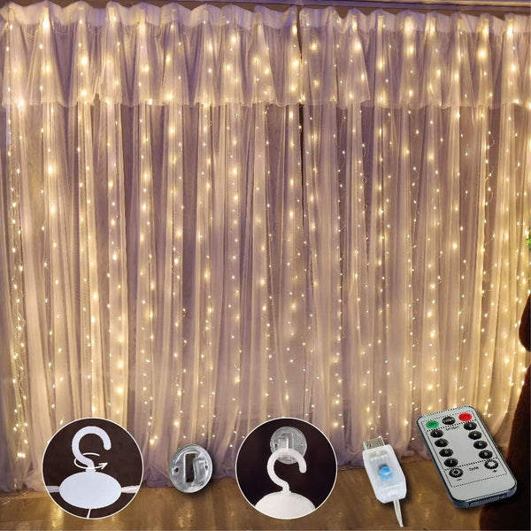 300 LED Curtain Fairy Lights String & Fairy Lights Warm - DailySale