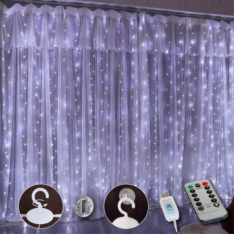 300 LED Curtain Fairy Lights String & Fairy Lights White - DailySale