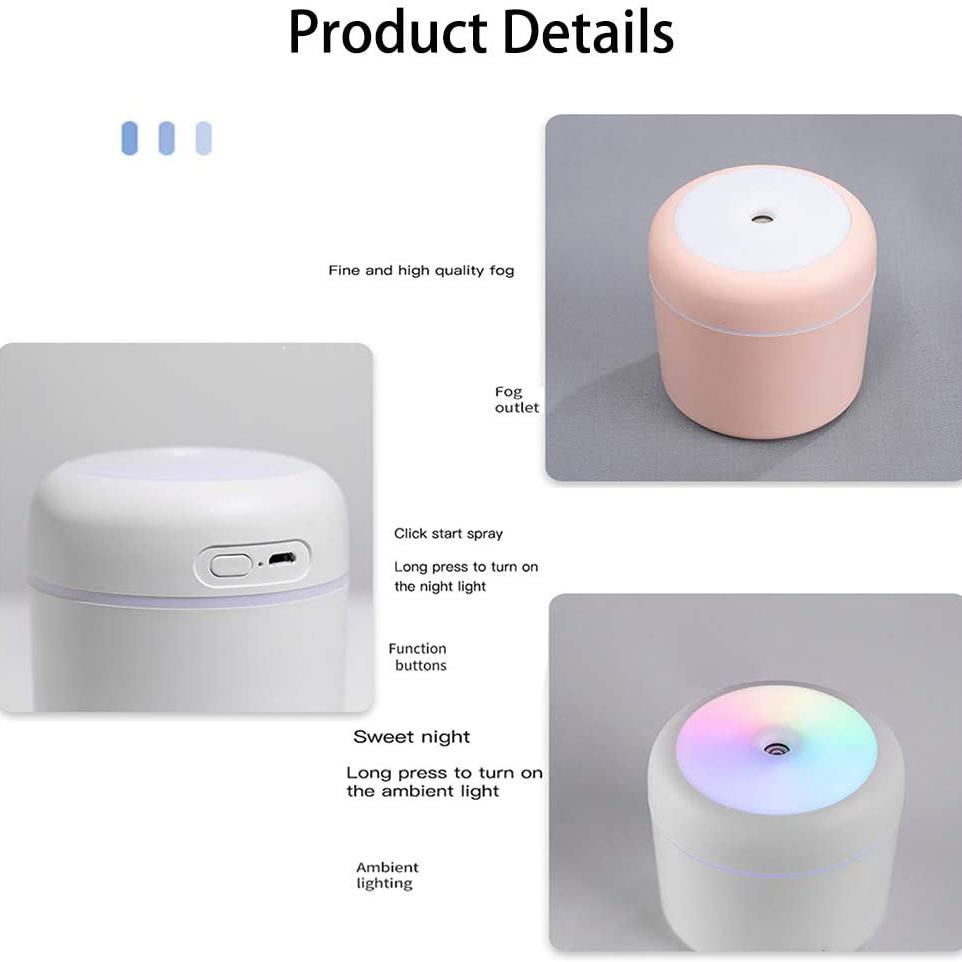 300 ML Humidifier USB Ultrasonic Dazzle Cup Aroma Diffuser Cool Mist Maker Wellness - DailySale