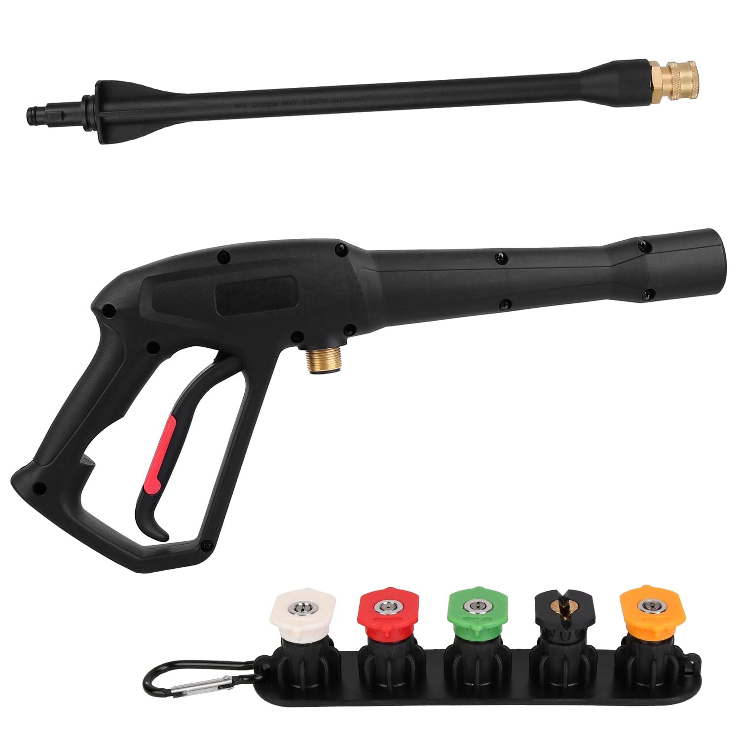 3000PSI Pressure Washer Gun Car Foam Sprayer with Jet Wand 5 Nozzle Tips M22-14 Connector Automotive - DailySale