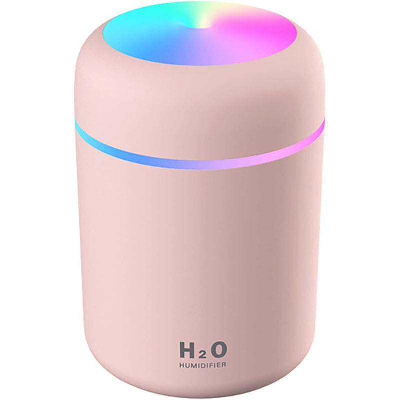 300ml Mini Portable Humidifier Ultra Quiet Aromatherapy Essential Oil Wellness Pink - DailySale