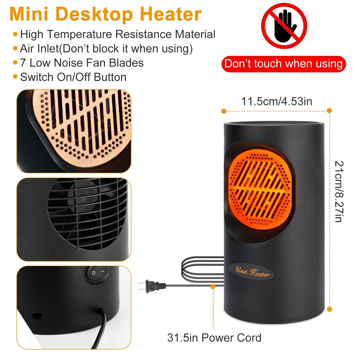 300W Portable Electric Mini Heater Household Appliances - DailySale