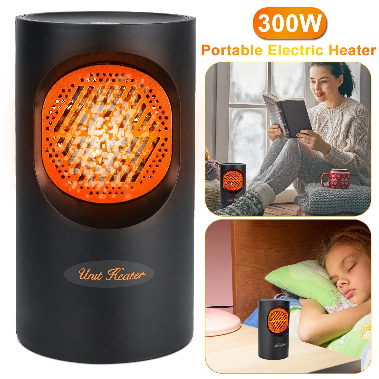 300W Portable Electric Mini Heater Household Appliances - DailySale