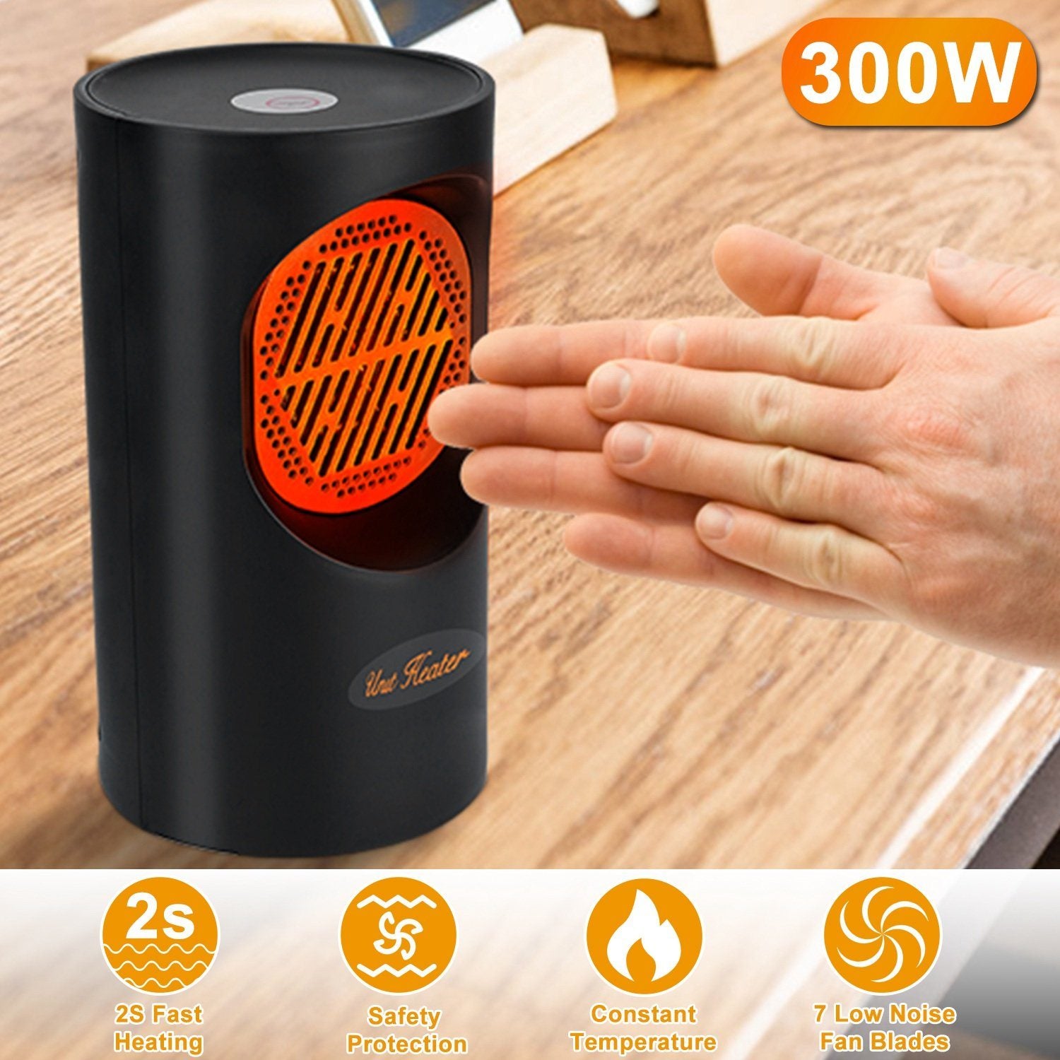 300W Portable Electric Mini Heater Household Appliances - DailySale