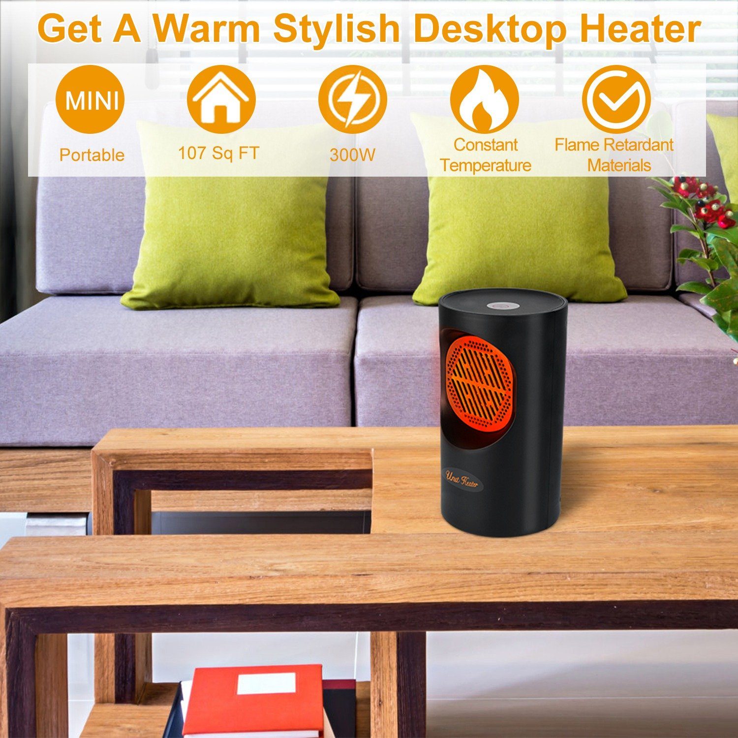 300W Portable Electric Mini Heater Household Appliances - DailySale