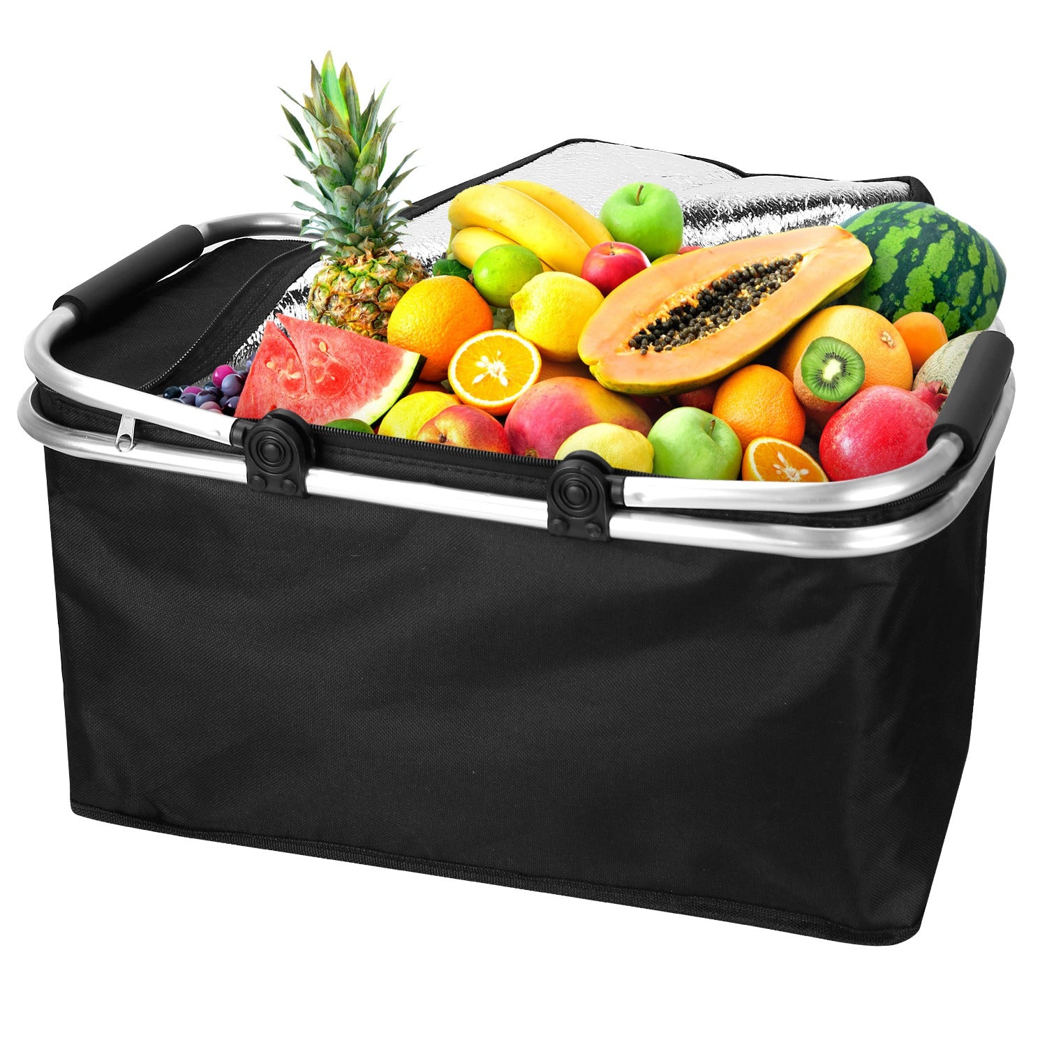 30L Insulated Picnic Basket Cooler Collapsible Food Delivery Storage Bags & Travel - DailySale