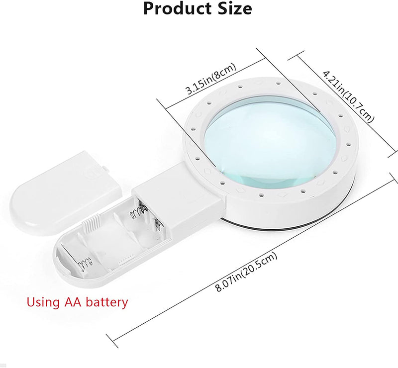 30X Handheld Large Magnifying Glass 12 LED Illuminated Lighted Magnifier Everything Else - DailySale