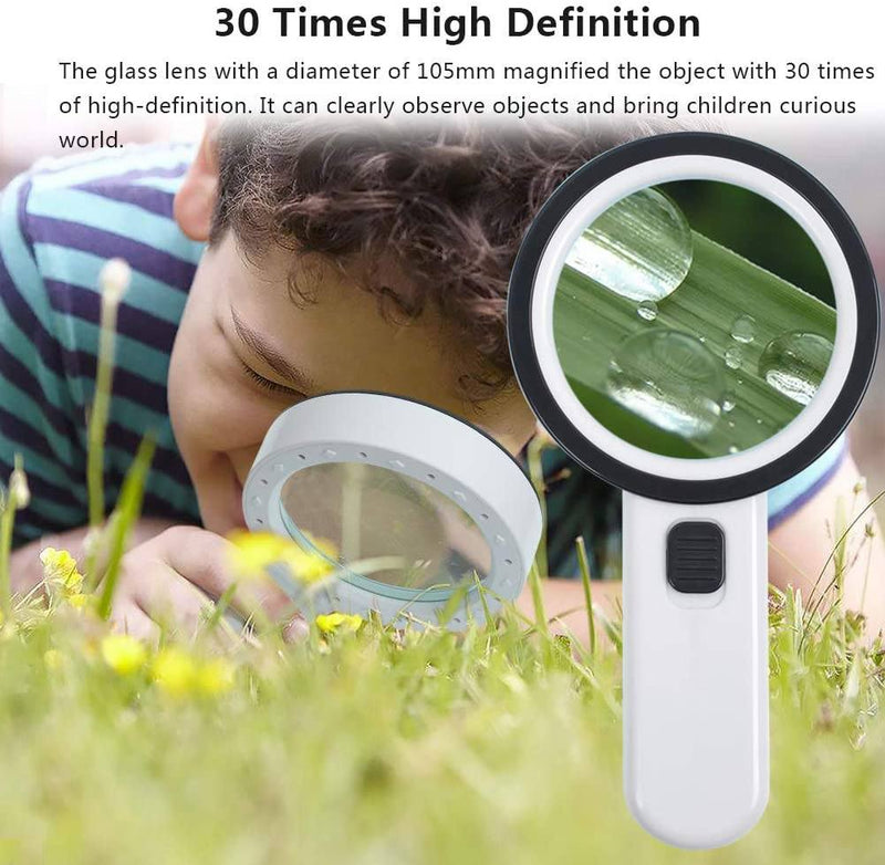 Magnifying Glass with Light, 30X Handheld Large Magnifying Glass 3