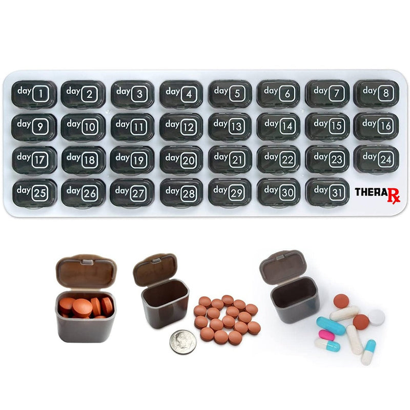 31 Day Monthly Pill And Vitamin Organizer With Large Removable Pods Wellness - DailySale