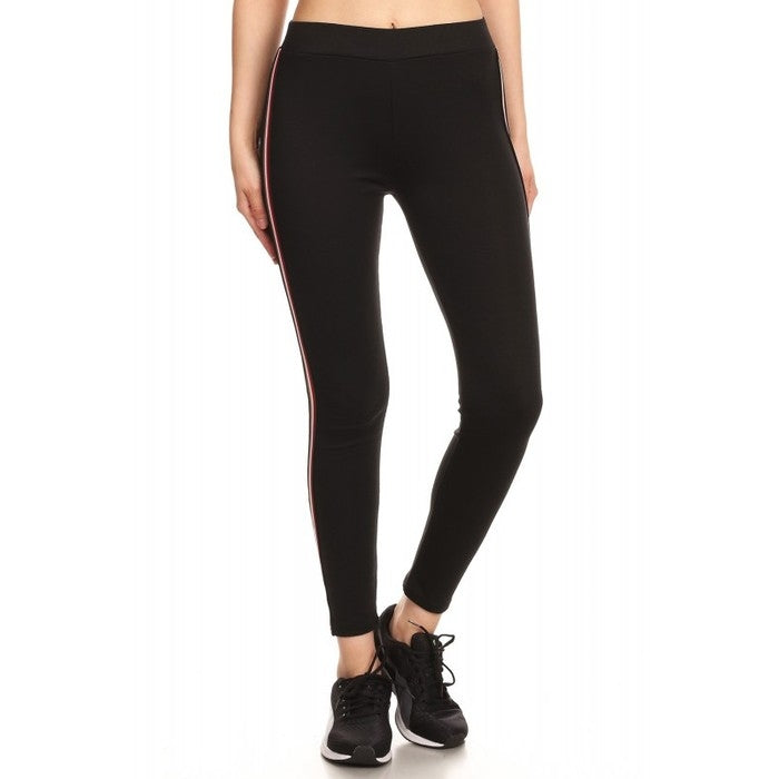 2-Pack: Women's Cotton Blend Side Stripe Leggings - DailySale, Inc