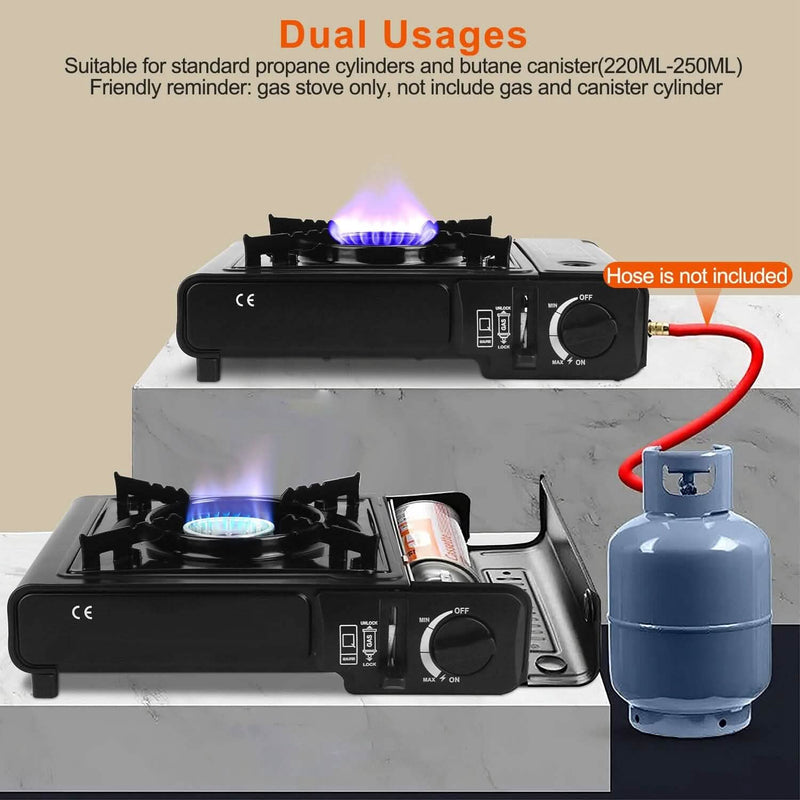 3300W Portable Camping Stove Butane Canister Dual Fuel Burner Sports & Outdoors - DailySale