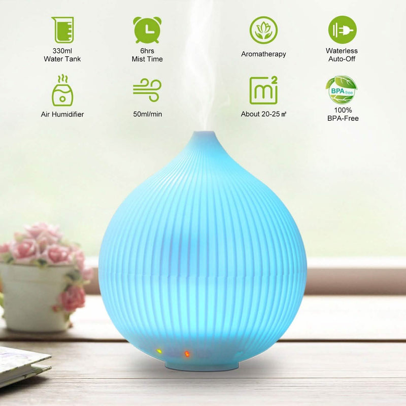 330ml Cool Mist Humidifier with 7 Color LED Lights Wellness - DailySale