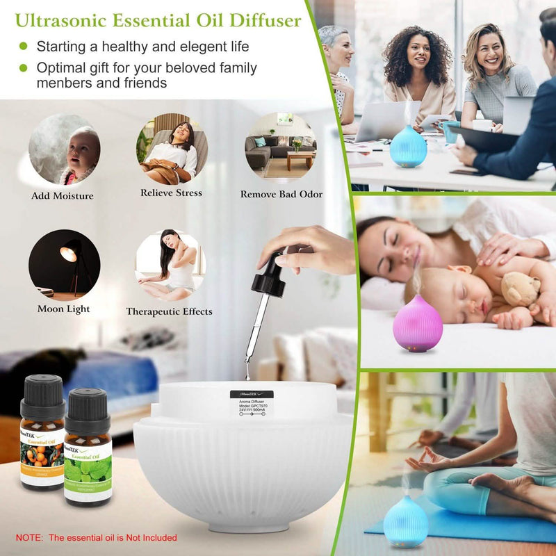 330ml Cool Mist Humidifier with 7 Color LED Lights Wellness - DailySale