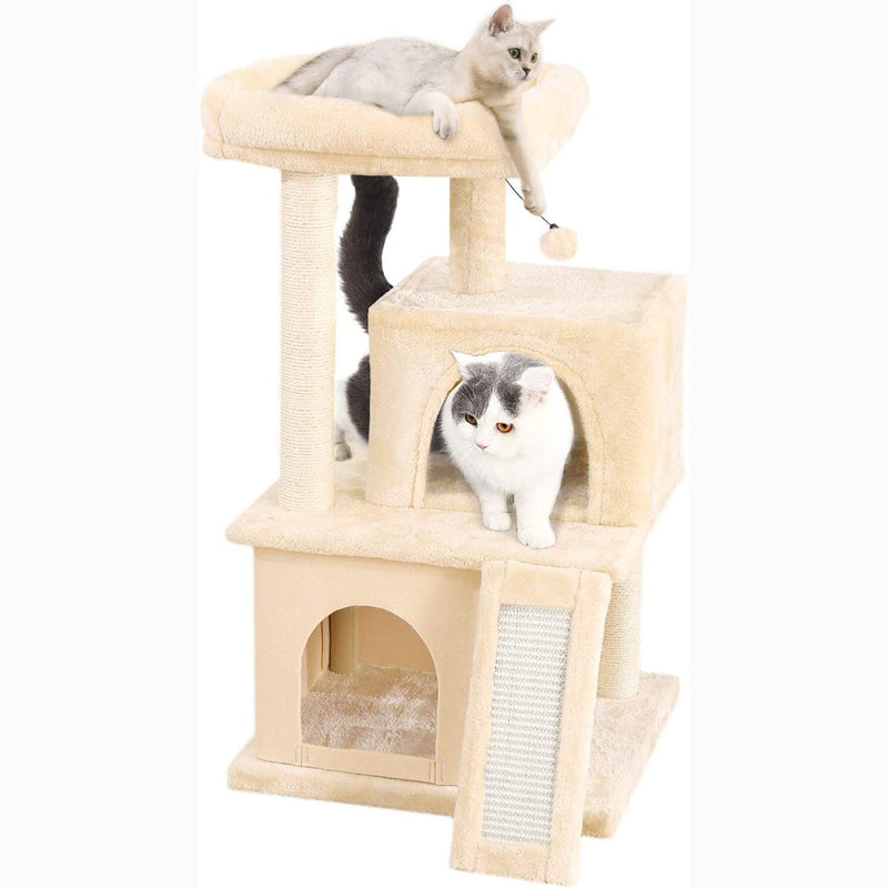 34" Cat Tree Deluxe Tower Pet Supplies Beige - DailySale