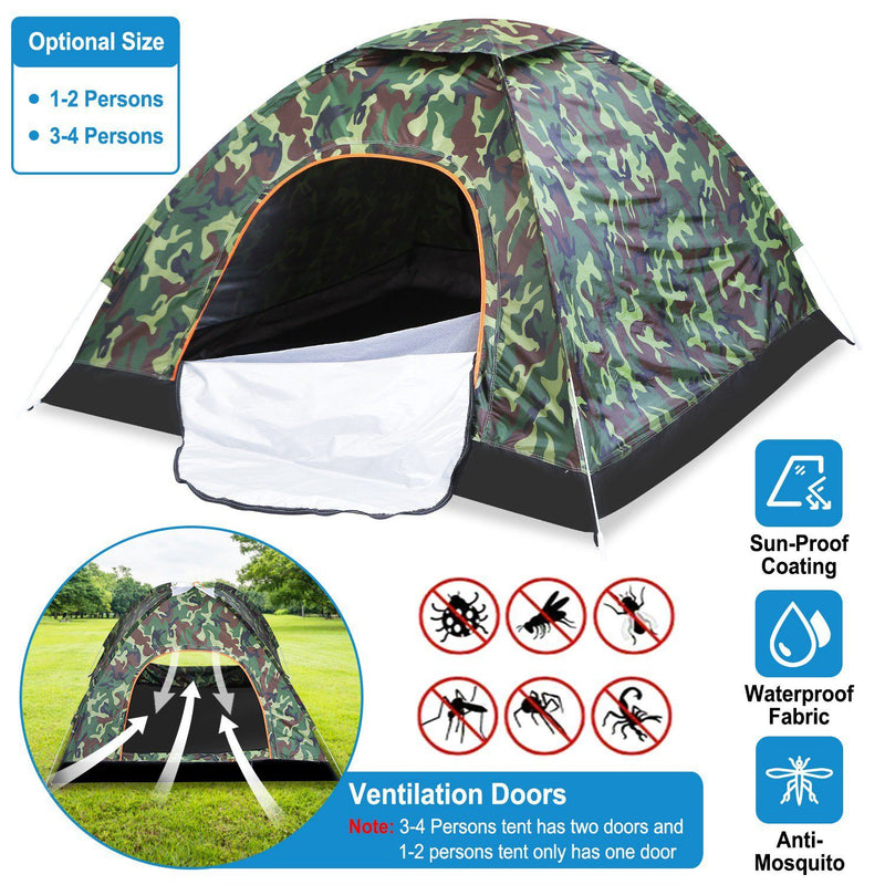 3/4 Person Instant Pop Up Dome Tent Sports & Outdoors - DailySale