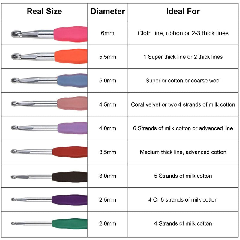 34-Piece Set: Aluminum Handle Crochet Hook Needles Knitting Tool Arts & Crafts - DailySale
