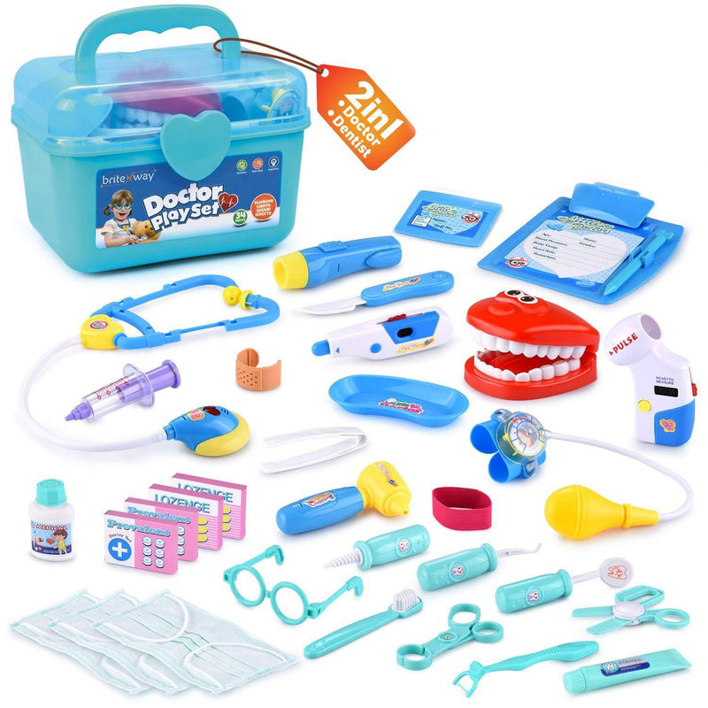 34-Pieces: BritenWay Educational Medical Pretend Play Toy Set in Storage Box Toys & Hobbies - DailySale