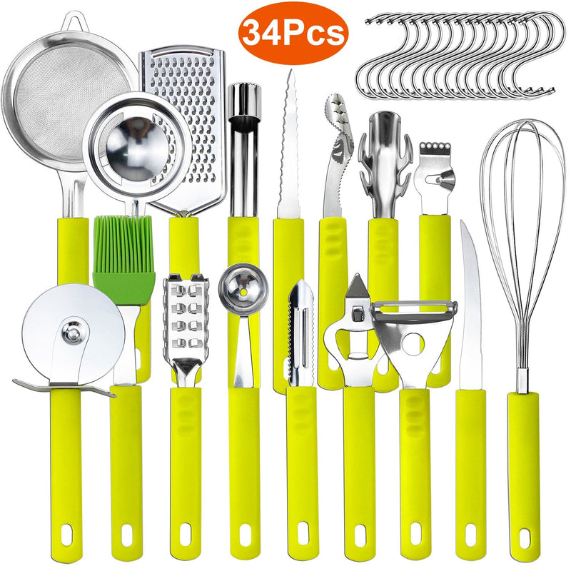 34-Pieces Set: Stainless Steel Kitchen Gadget Tools Set Kitchen Tools & Gadgets - DailySale