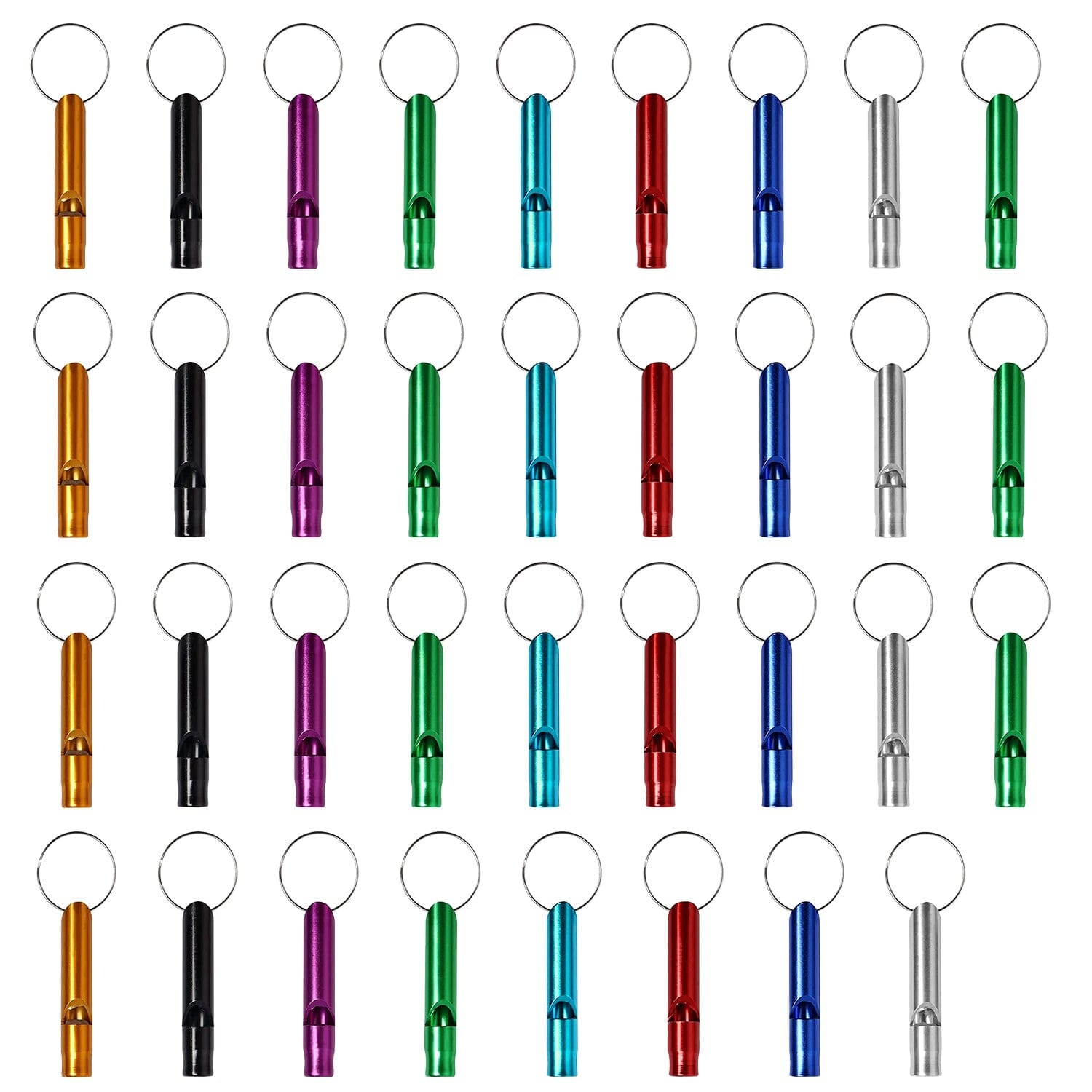 35-Pieces: Emergency Whistle Extra Loud with Key Chain Ring Sports & Outdoors - DailySale