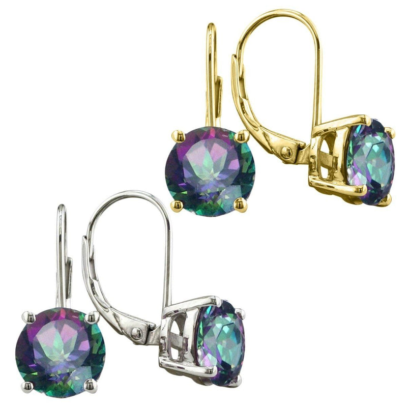 3.50 CTTW Genuine Rainbow Topaz Leverback Earrings Jewelry - DailySale