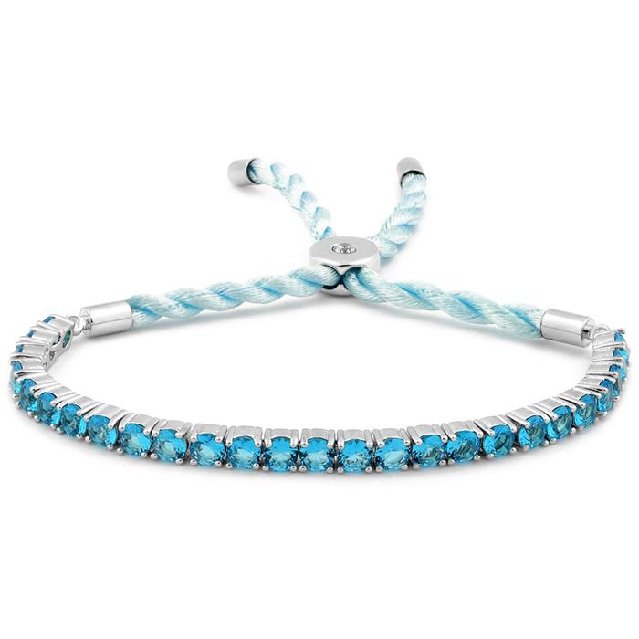 3.55 CTTW Created Aquamarine Cord Adjustable Bracelet Bracelets - DailySale