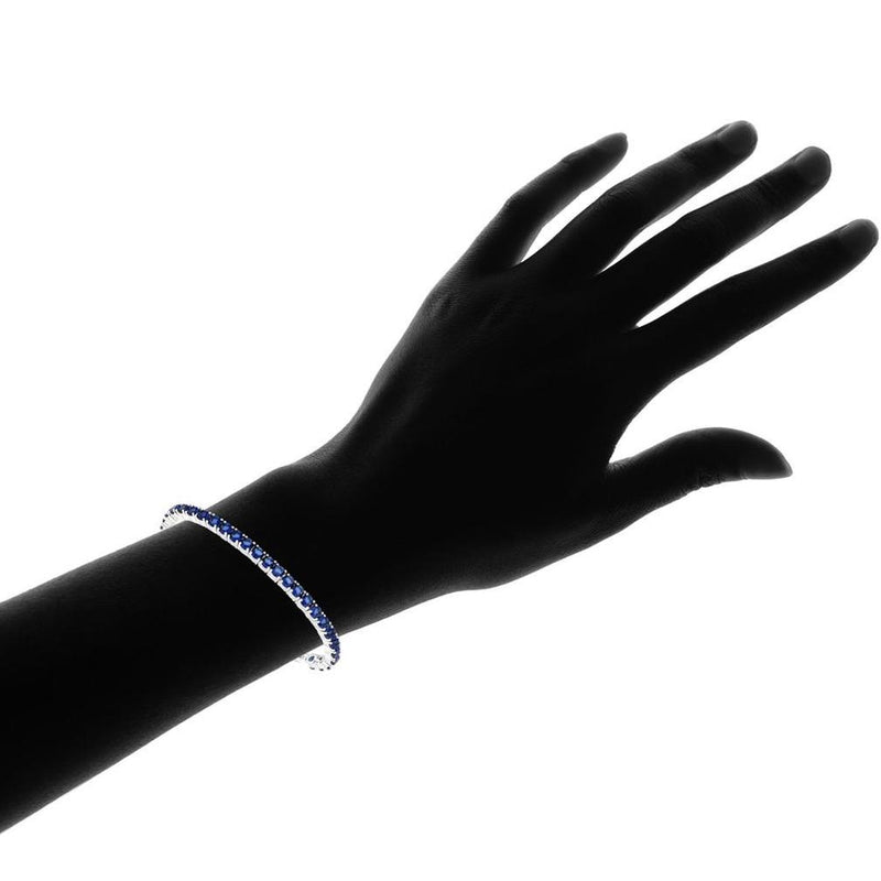 3.55 CTW Created Blue Sapphire Cord Adjustable Bracelet Jewelry - DailySale
