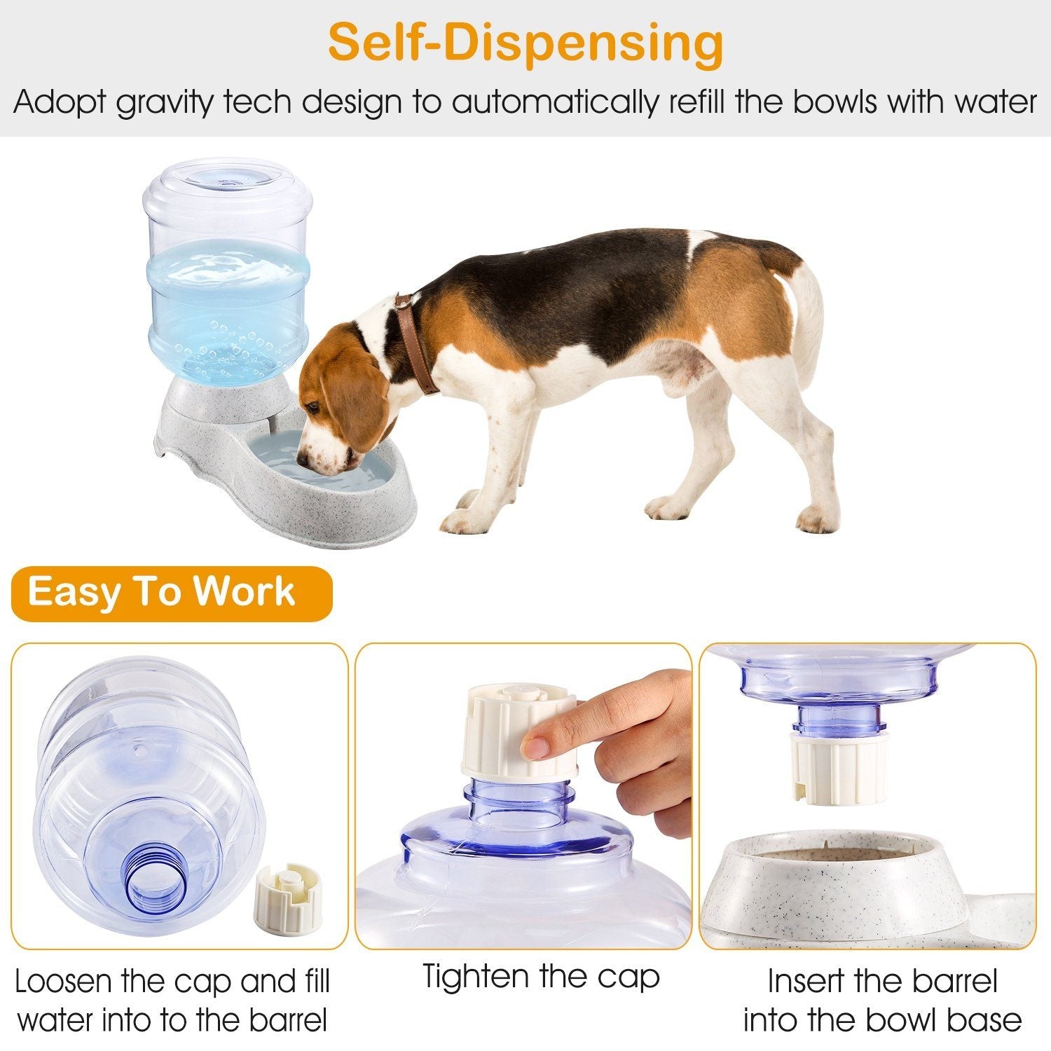 3.5L/1 Gal Pet Water Dispenser Self-Dispensing Pet Supplies - DailySale