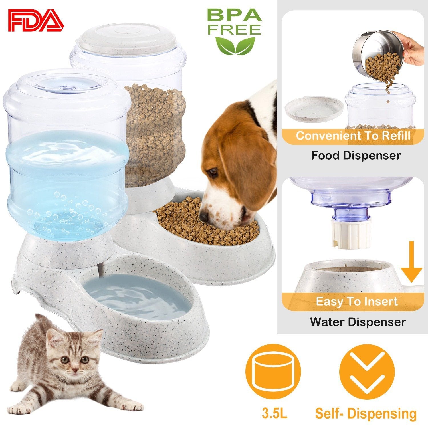 3.5L/1 Gal Pet Water Dispenser Self-Dispensing Pet Supplies - DailySale