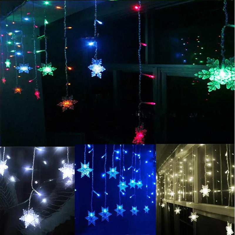 3.5M 96LED Snowflake String Curtain Lights String & Fairy Lights - DailySale