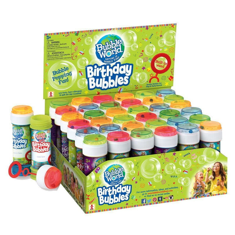 36-Pack: Bubble World Fun Bubble Bottles Toys & Hobbies Birthday Bubbles - DailySale