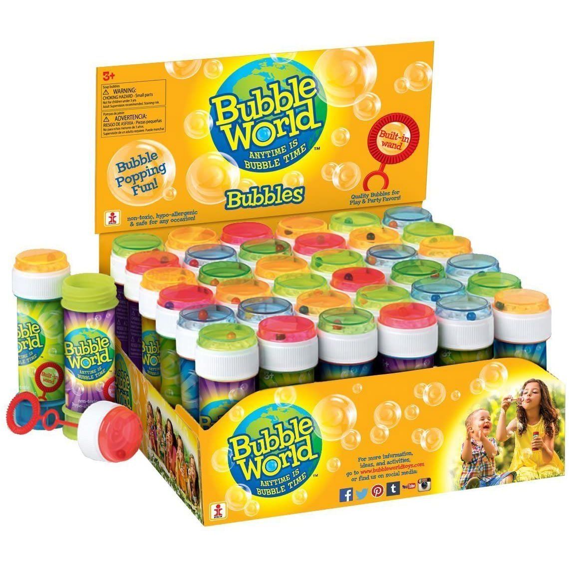 36-Pack: Bubble World Fun Bubble Bottles Toys & Hobbies Bubbles - DailySale