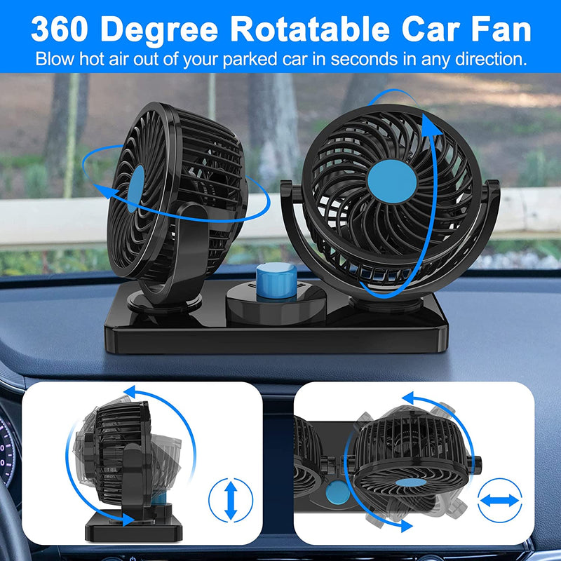 360 Degree Rotatable Car Fan Automotive - DailySale