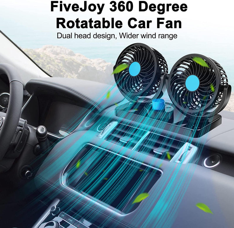 360 Degree Rotatable Car Fan Automotive - DailySale
