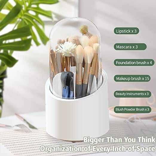 360-Degree Rotating Dustproof Makeup Brush Organizer Beauty & Personal Care - DailySale