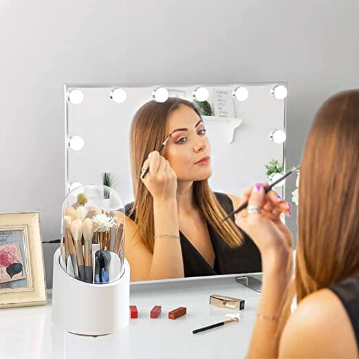 360-Degree Rotating Dustproof Makeup Brush Organizer Beauty & Personal Care - DailySale