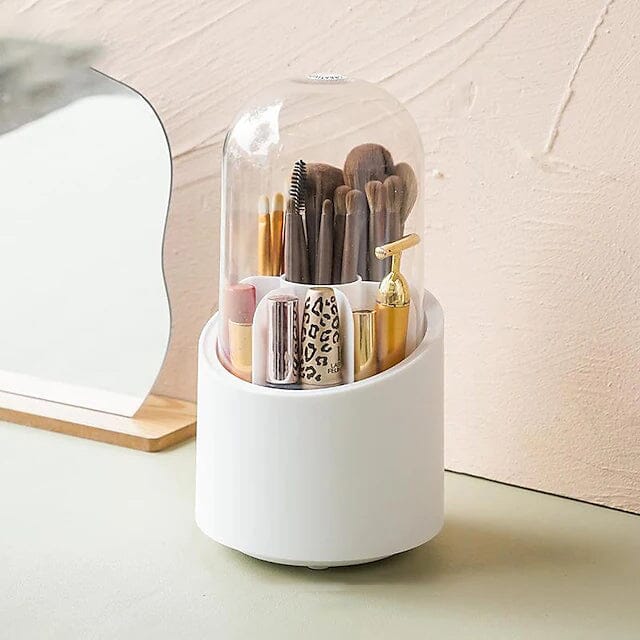 360-Degree Rotating Dustproof Makeup Brush Organizer Beauty & Personal Care White - DailySale