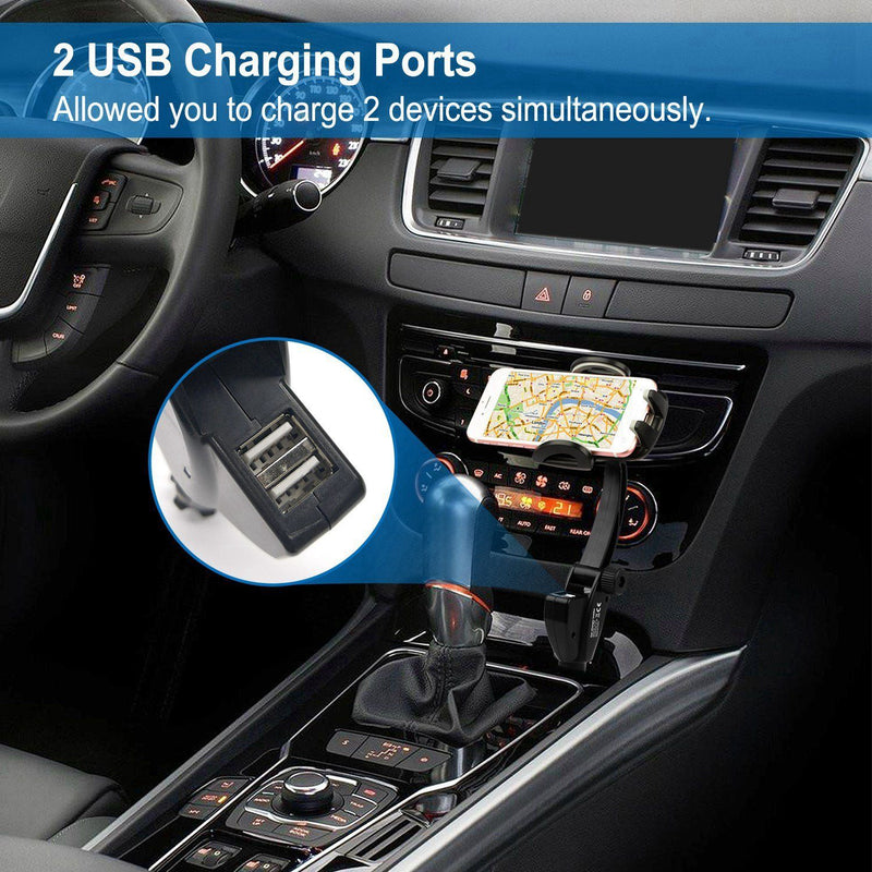 360° Dual USB Smartphone Mounting Car Charger Automotive - DailySale