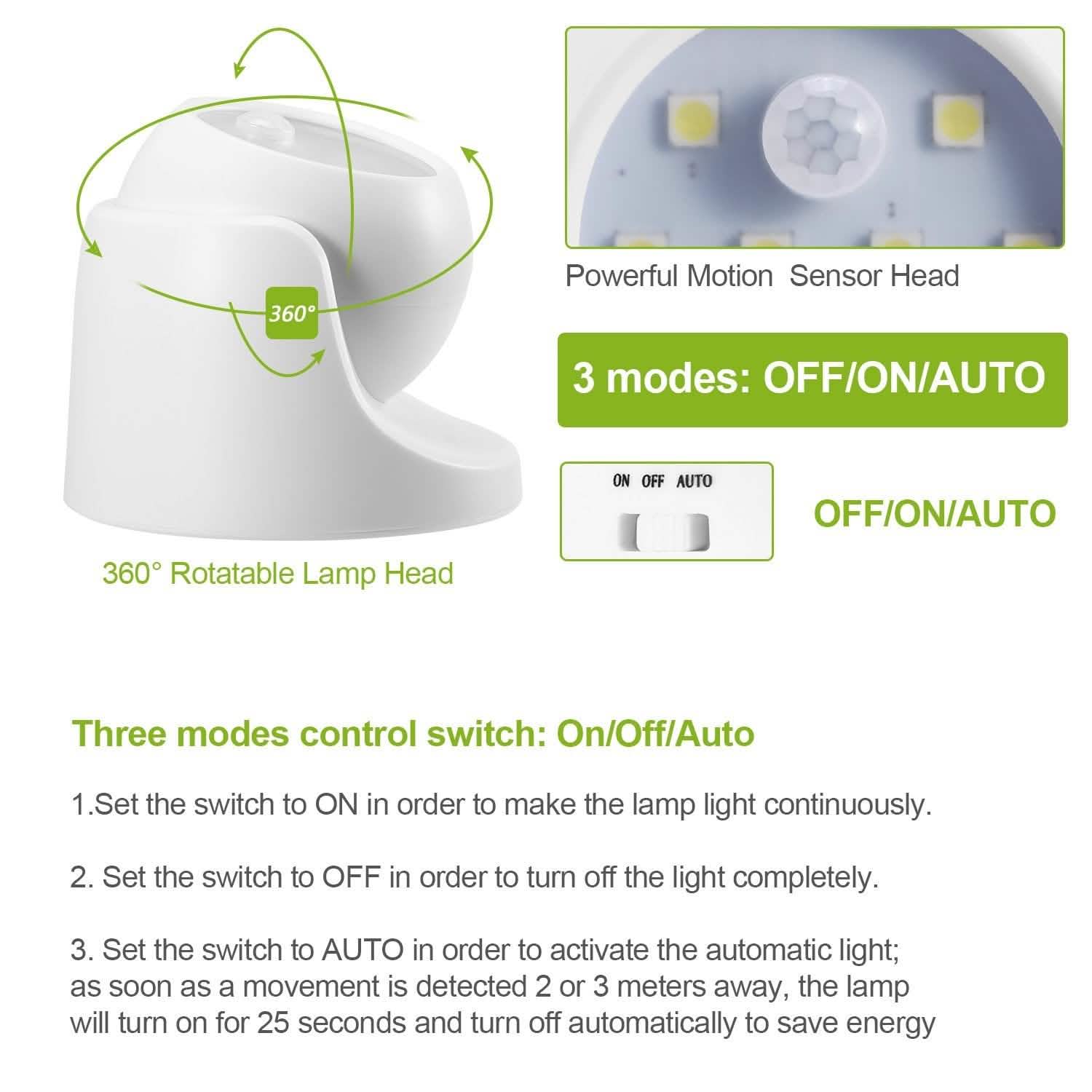 360° LED Light Sensor Cordless Night Lamps Outdoor Lighting - DailySale