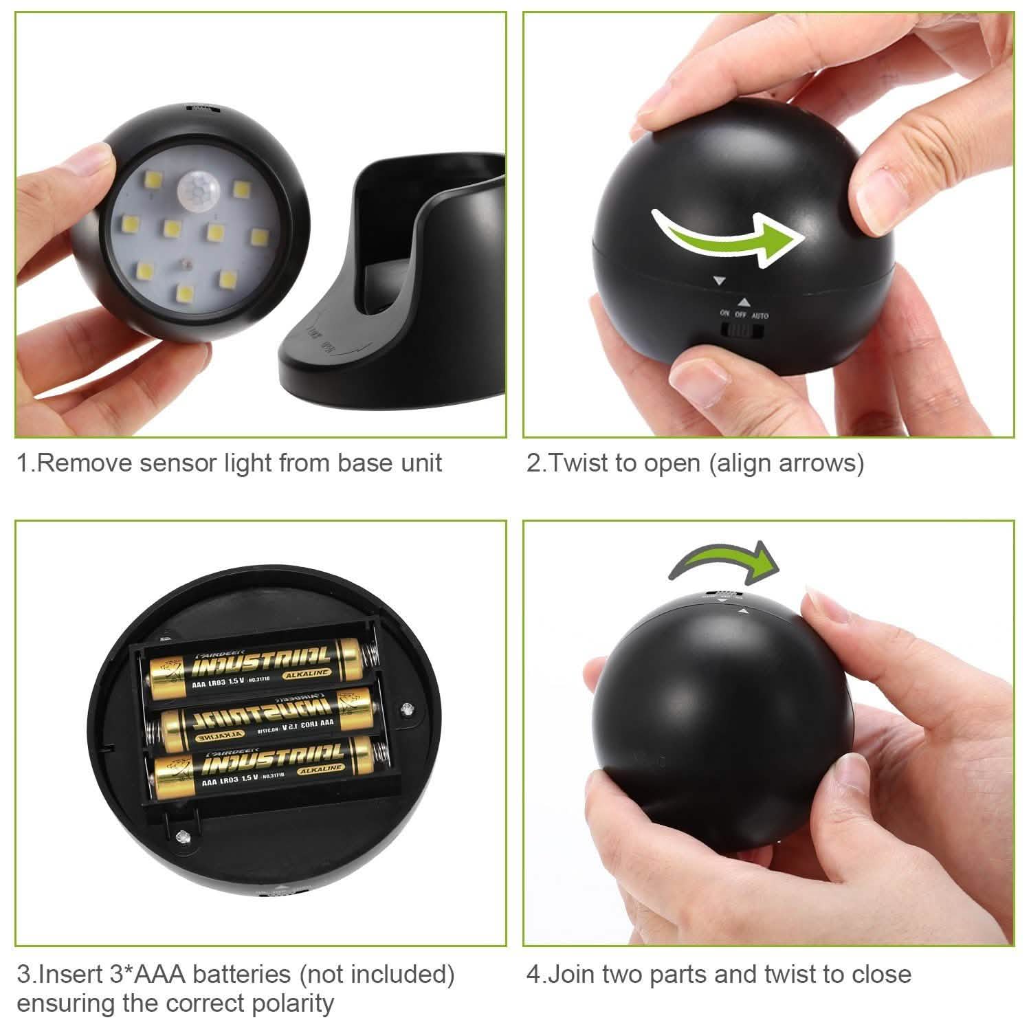 360° LED Light Sensor Cordless Night Lamps Outdoor Lighting - DailySale