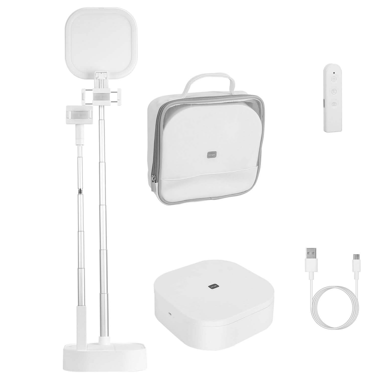 360° Rotatable Dual Phone Holder with Rechargeable Wireless Remote V8 Mobile Accessories - DailySale