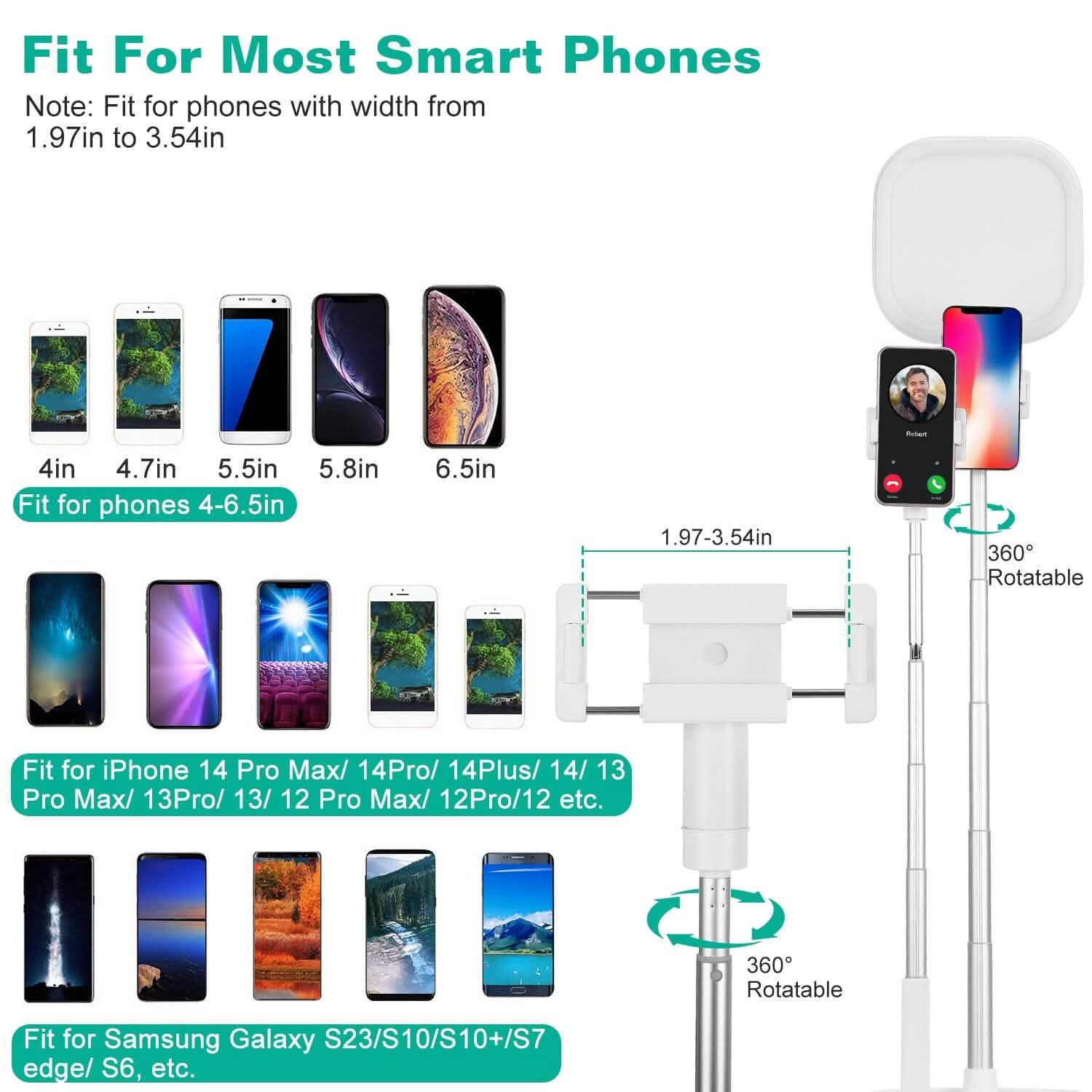 360° Rotatable Dual Phone Holder with Rechargeable Wireless Remote V8 Mobile Accessories - DailySale