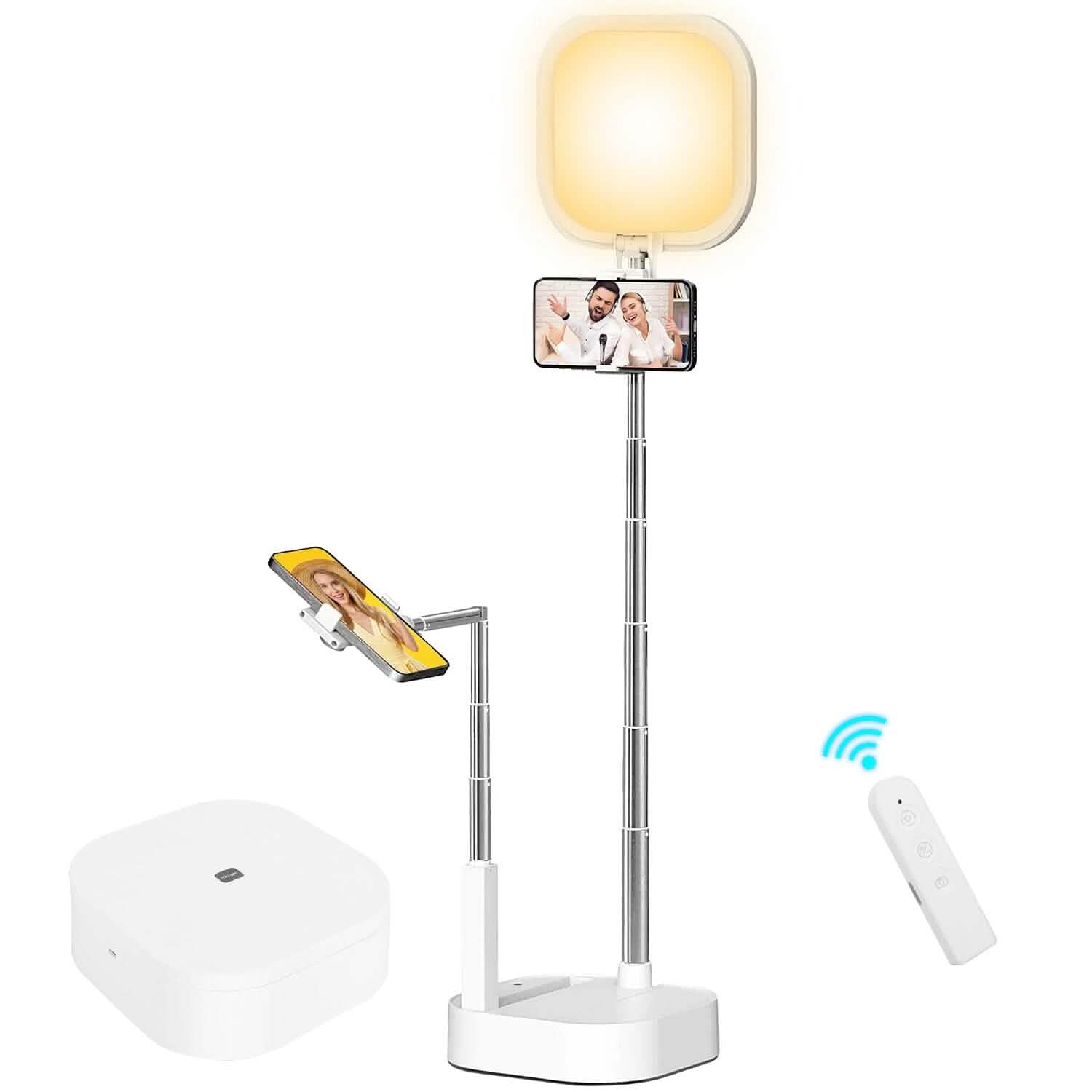 360° Rotatable Dual Phone Holder with Rechargeable Wireless Remote V8 Mobile Accessories - DailySale